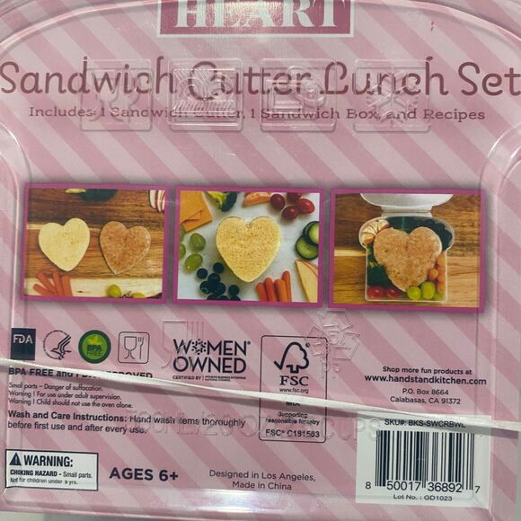 Heart Sandwich Cutter Lunch Set by Handstand Kitchen Clear and Red - Picture 6 of 10